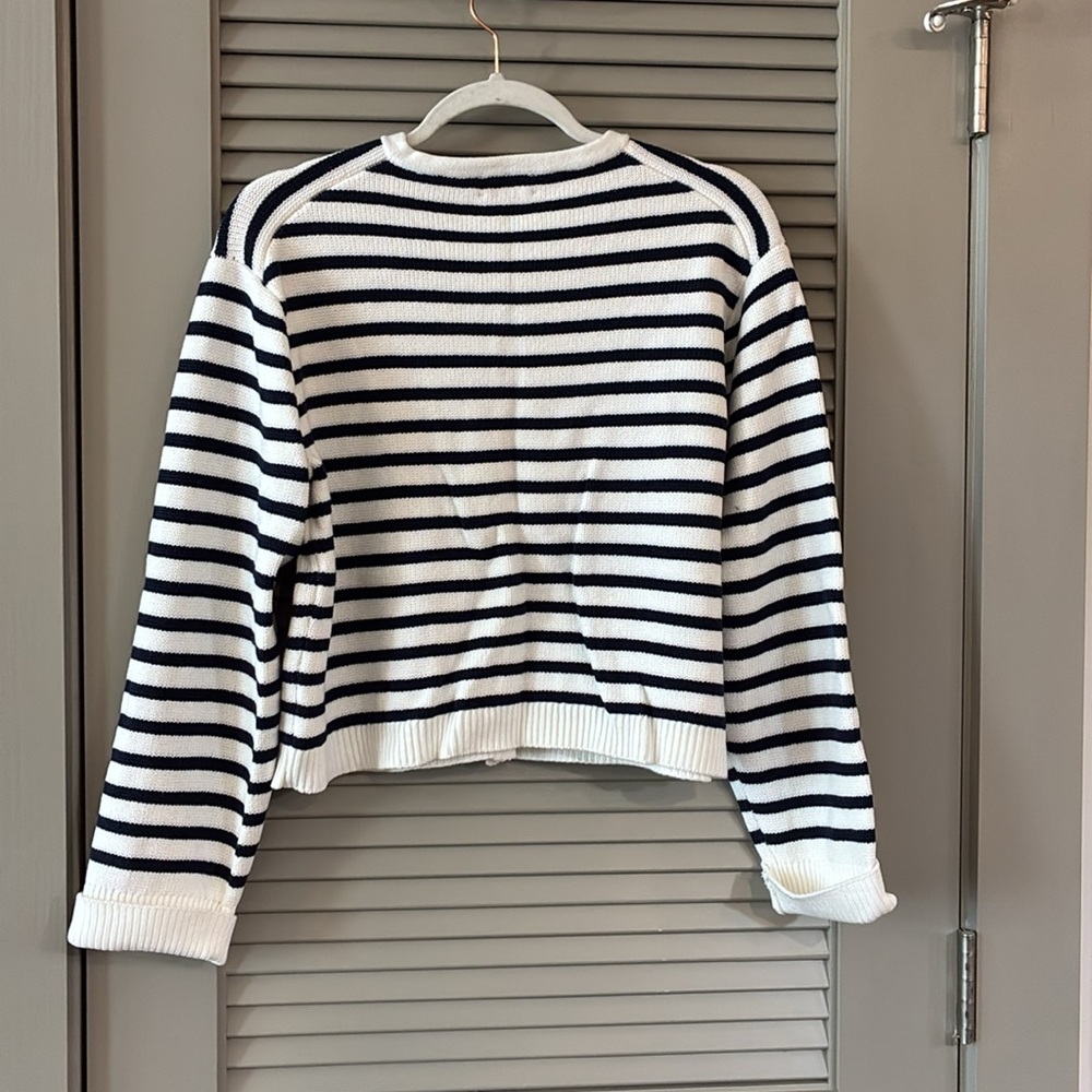NWT J.Crew New relaxed Emilie sweater lady jacket in stripe Cardigan Sz S - Picture 9 of 9